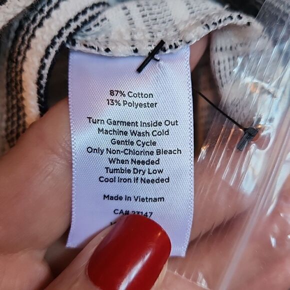 NEW Talbots Long Sleeve Striped Turtleneck Tunic Shirt, XS, Black & White - Picture 6 of 10